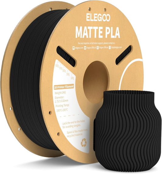 ELEGOO Filamento PLA Mate Negro Mate 1KG